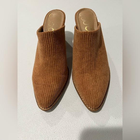 CCOCI Brown corduroy mules with triangular heel, size 7.5 - Picture 1 of 8